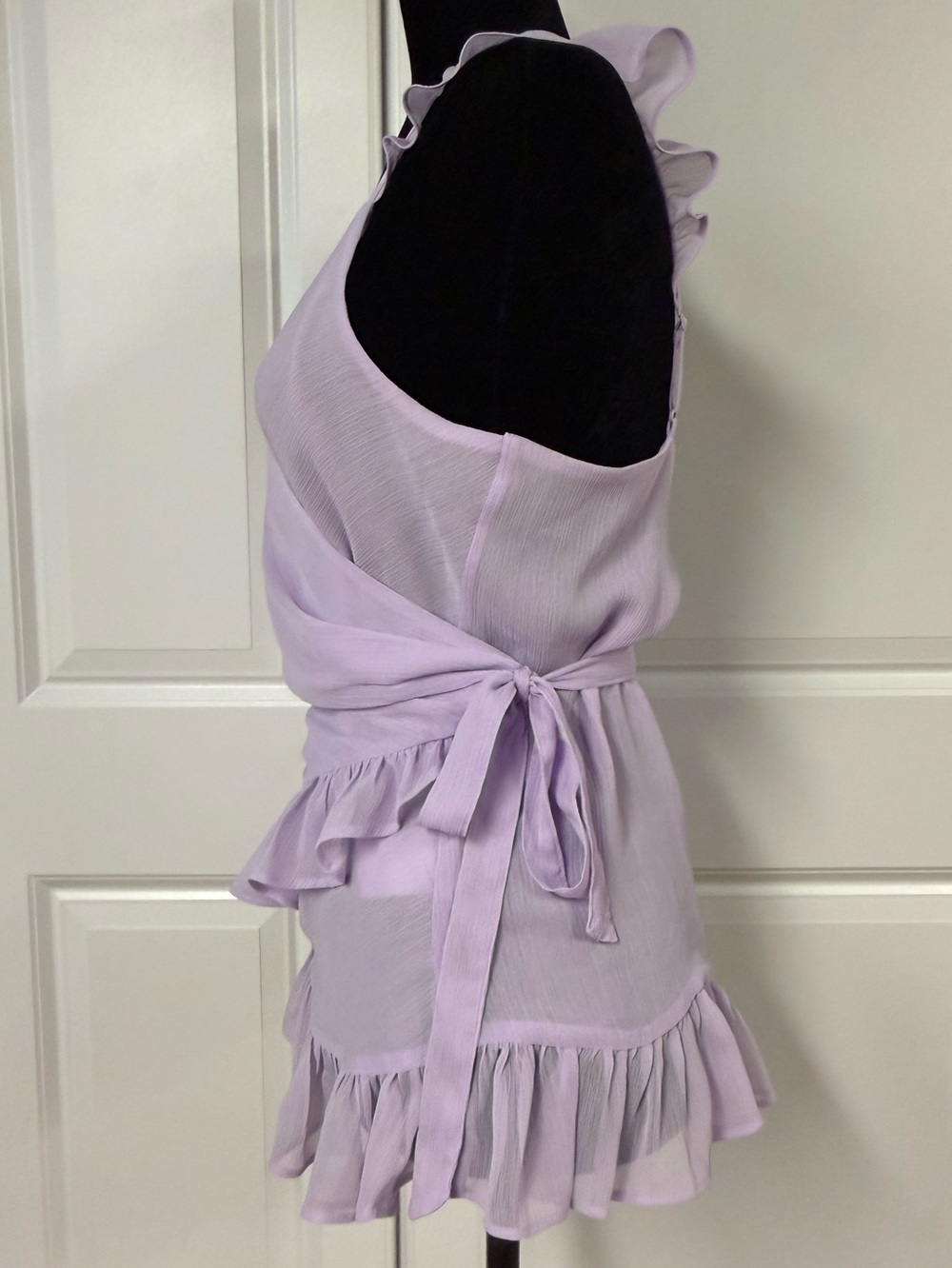 Express Wrap Front Ruffle Top - Picture 2 of 6